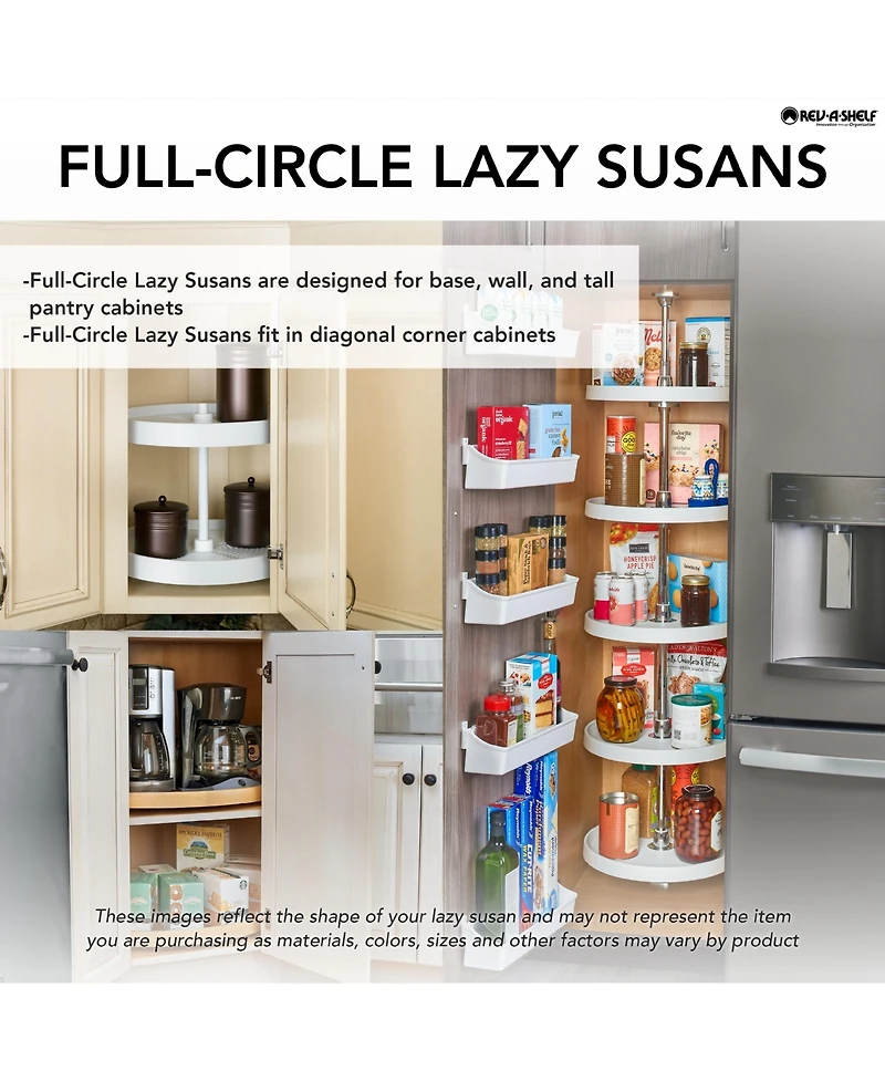 Rev-a-Shelf Lazy Susan Full-Circle Polymer 3-Shelf