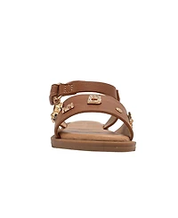 Bebe Big Girls Girl's Fashion Sandals – Dressy Shoes with Decorative Metal Charm