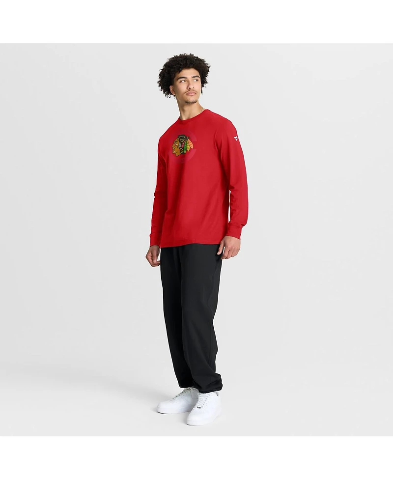 Fanatics Men's Red Chicago Blackhawks Authentic Pro Property Of Practice Long Sleeve T-Shirt