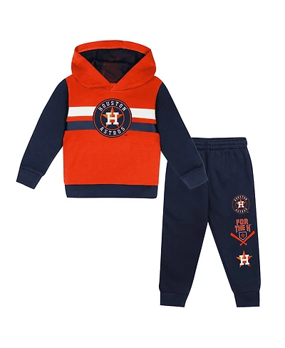 Outerstuff Toddler Orange/Navy Houston Astros Wind Up Pullover Hoodie and Sweatpants Set
