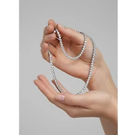 Genevive Elegant Sterling Silver 3MM Cubic Zirconia Tennis Necklace