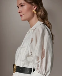 Donna Karan New York Women's Collared Midi Shirt Dress