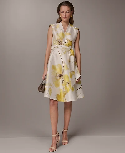 Donna Karan New York Women's A-Line Floral Midi Dress