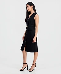 Connected Petite Belted Sleeveless Dress