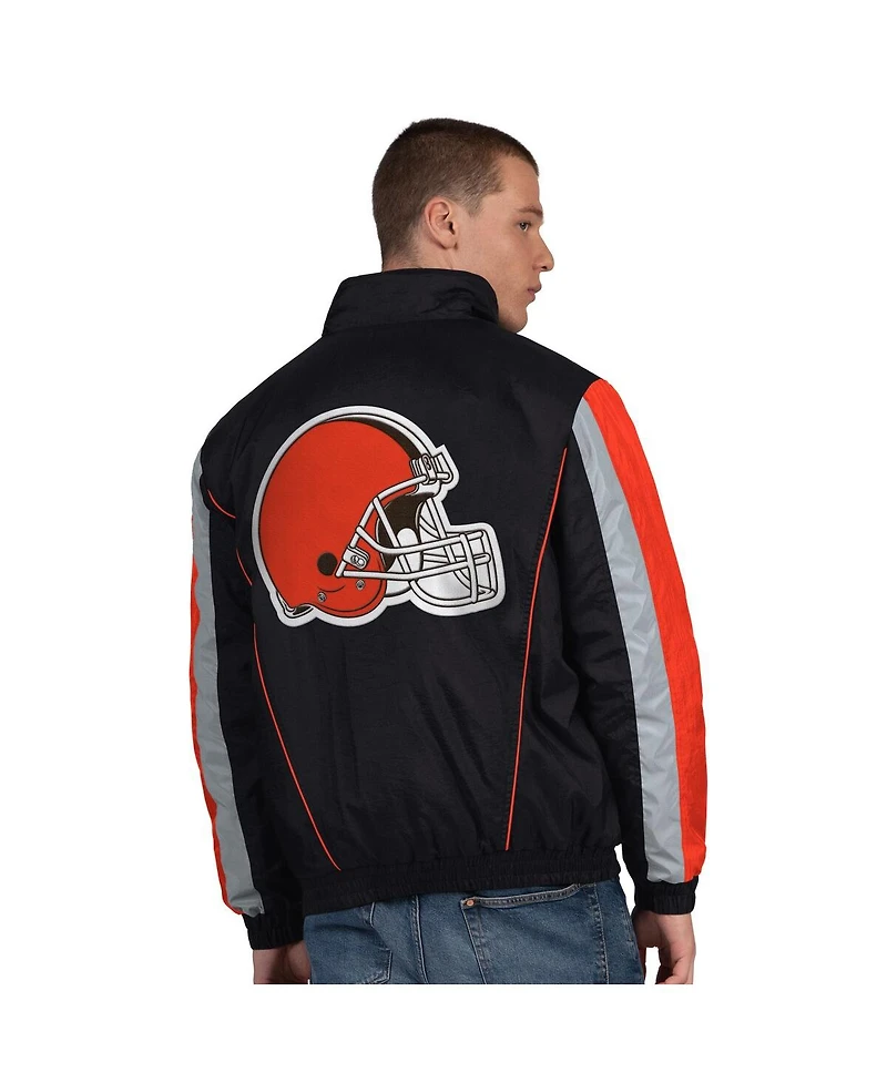 Starter Men's Black Cleveland Browns Thursday Night Gridiron Half-Zip Jacket