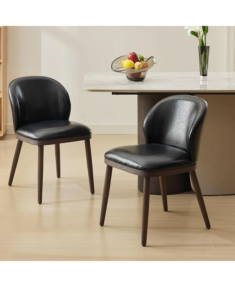 Gaomon Dining Chairs Set of 4, Upholstered Kitchen Chairs with Ergonomic Back & Wood Legs