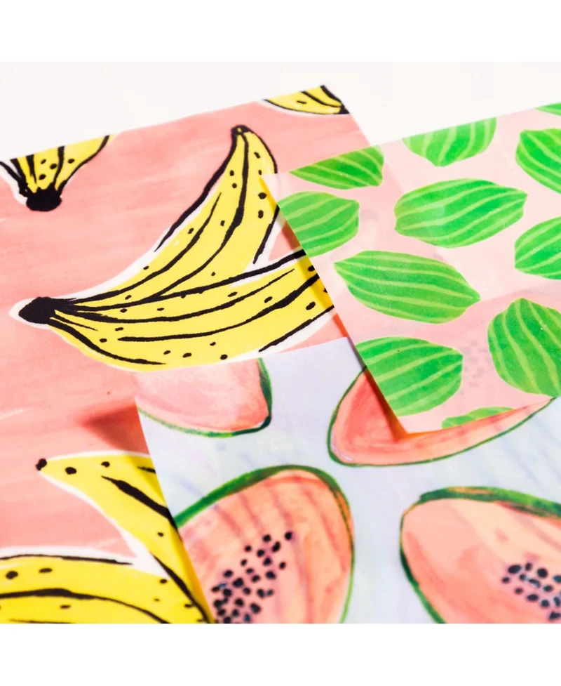 Beeswax Wrap In Fruit Print- 3 pack