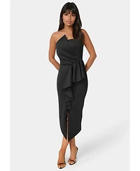 Bebe Women's Strapless Cascade Midi Dress