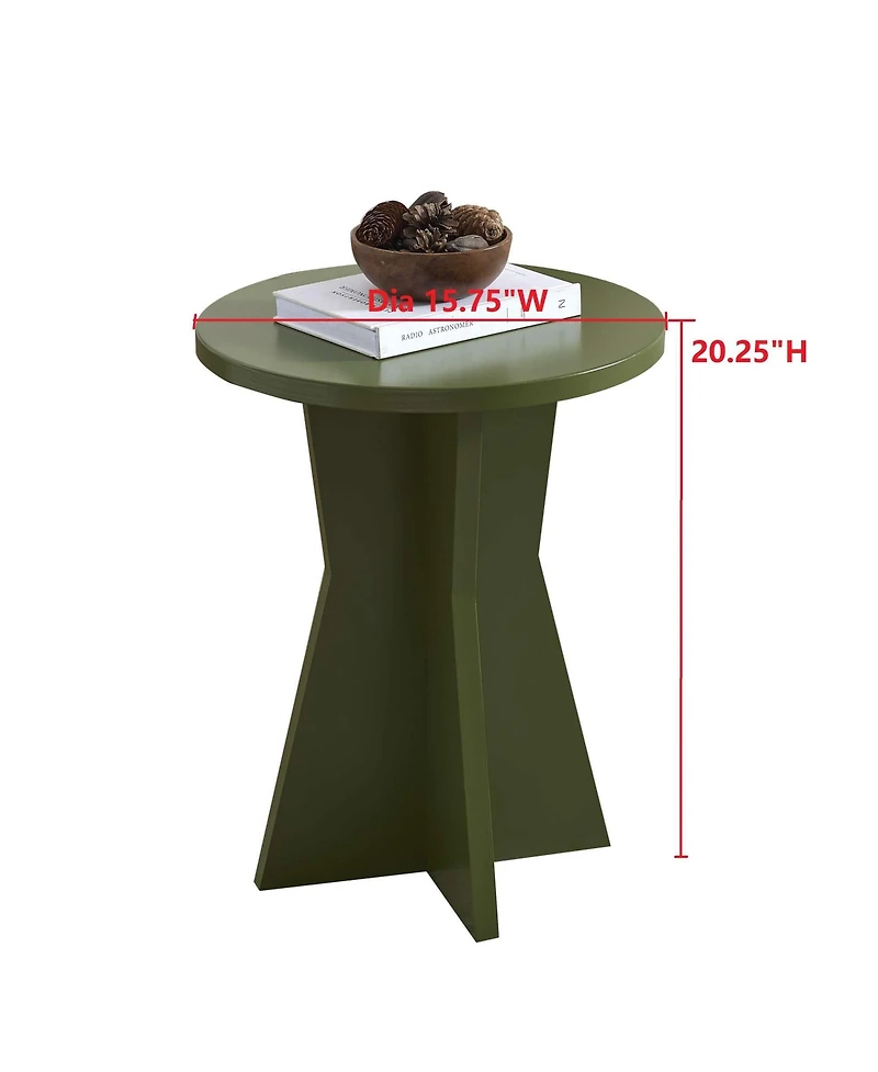 Kings Brand Furniture Round Side Table with Storage, 3-Tier Small Accent End for Living Room, Bedroom, Bedside, Office, Space-Saving Nightstand