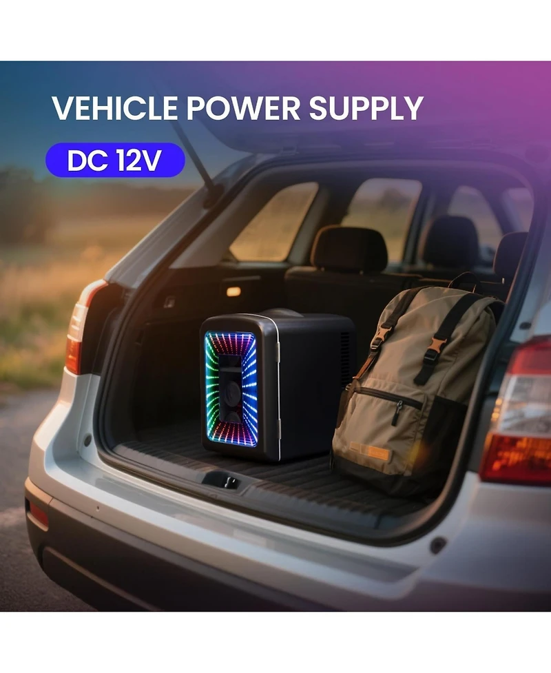 Antarctic Star 4L Portable Mini Fridge with Vibrant Led Gaming Lights