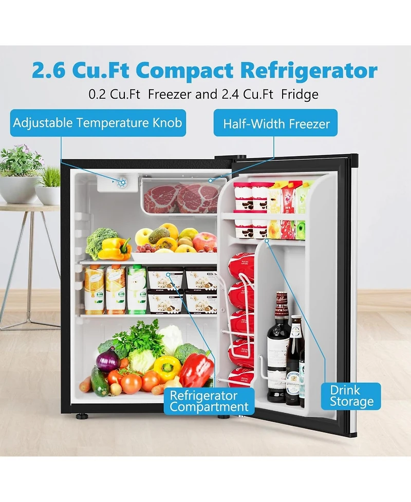 Antarctic Star 2.5 Cu. Ft. Compact Refrigerator with Chiller Compartment