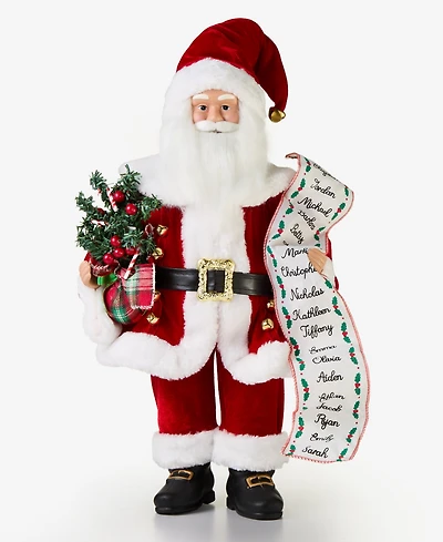 Holiday Lane Heritage Standing Santa with Tree and List, Macy's Exclusive