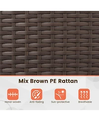 Gymax Set of 8 Furniture Set w/ Washable Cushions and Tempered Glass Coffee Table