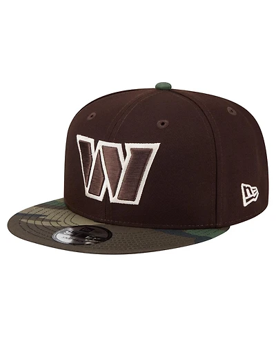 New Era Men's Dark Brown Washington Commanders Burnt Wood Camo 9FIFTY Snapback Hat