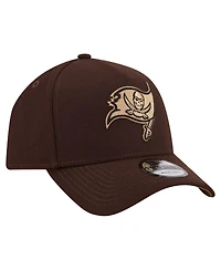 New Era Men's Dark Brown Tampa Bay Buccaneers Burnt Wood A-Frame 9FORTY Adjustable Hat