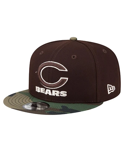 New Era Men's Dark Brown Chicago Bears Burnt Wood Camo 9FIFTY Snapback Hat