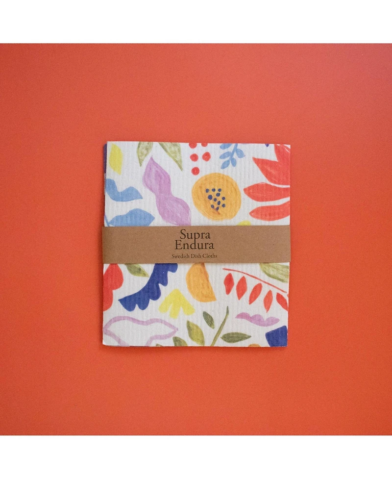 Supra Endura Poppy Garden Swedish Dishcloths, 3-pack