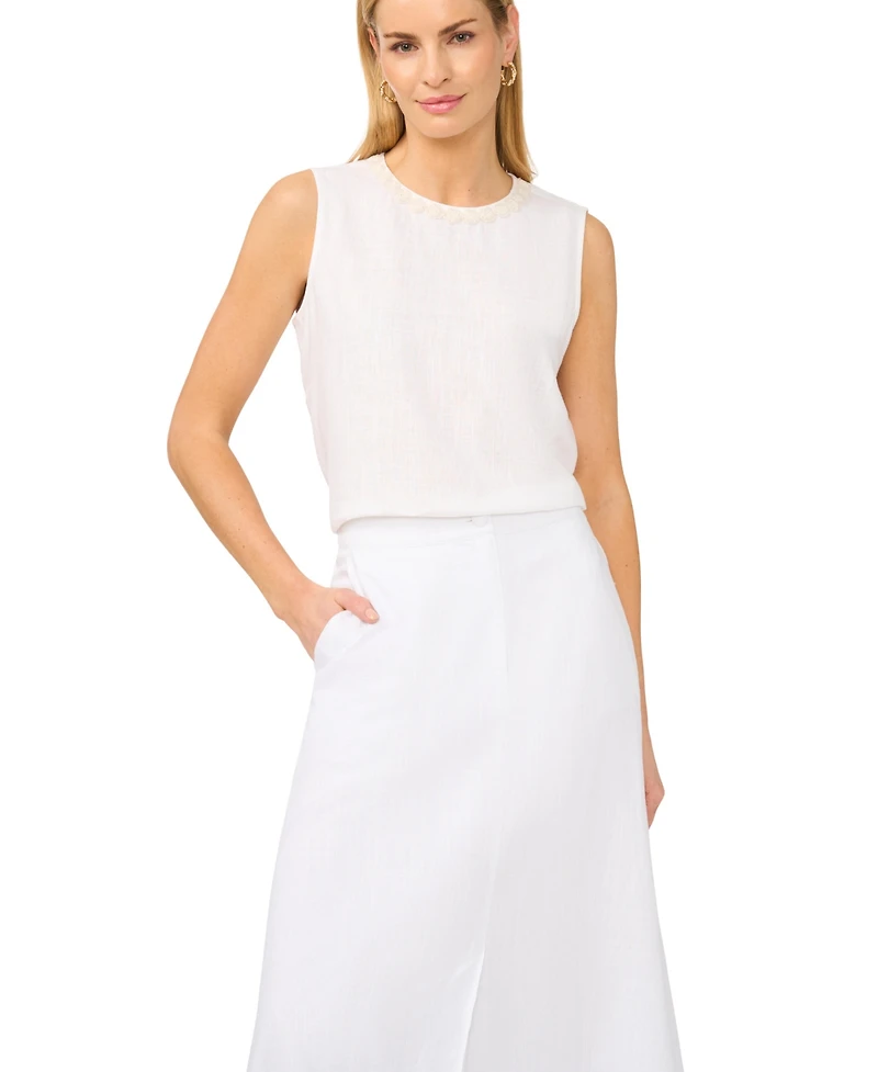 Vince Camuto Women's Sleeveless Crewneck Blouse