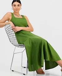 I.n.c. International Concepts Petite Square-Neck Linen Dress, Macy's Exclusive