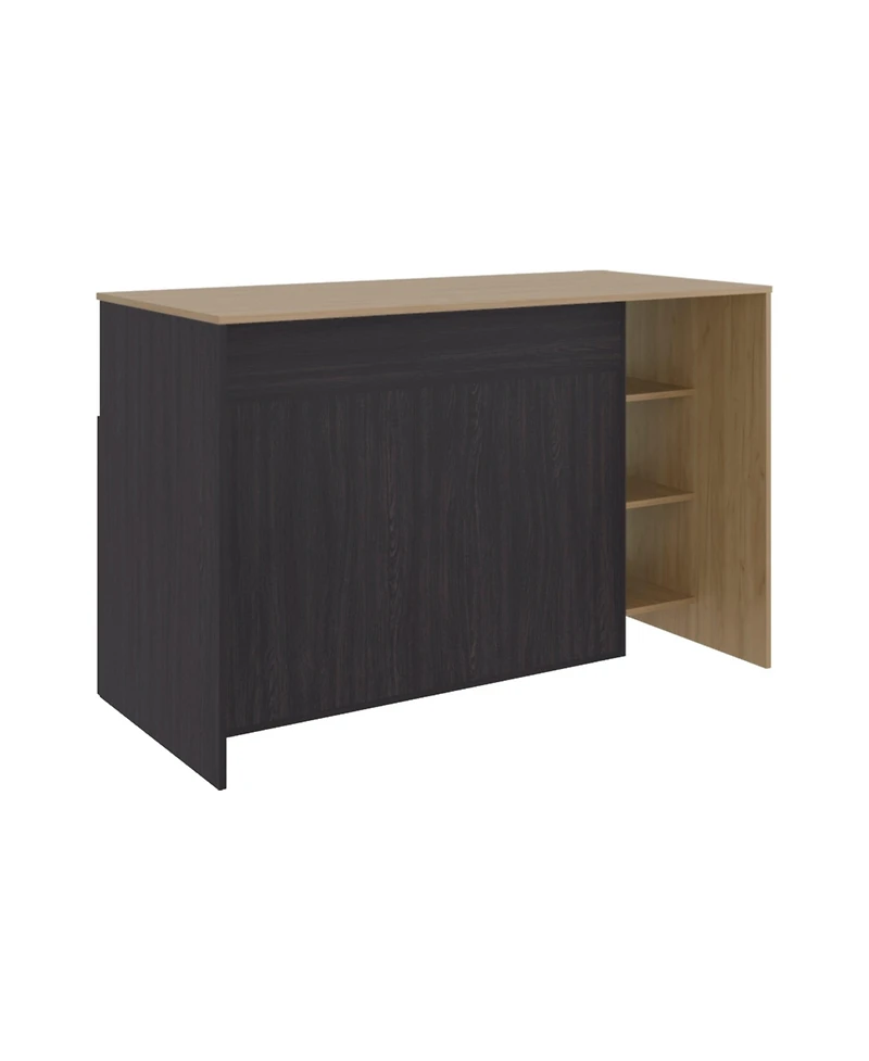 Fm Furniture Abril Kitchen Island with Storage Cabinet, Shelves and Appliance Space
