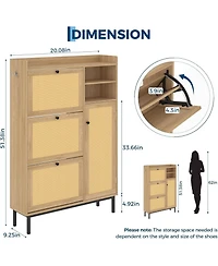 gaomon Shoe Cabinet for Entryway with 3 Flip Drawers Freestanding Shoe Organizer Cabinet with Metal Legs for Hallway Storage