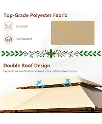 Gymax 2-Tier 10'x13' Steel Gazebo Canopy Tent Shelter Patio Garden Outdoor Netting