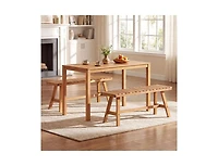 Slickblue Outdoor Acacia Wood Bench with Slatted Seat and 800 lbs Capacity