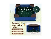 Slickblue Kids Outdoor Sandbox with Oxford Cover and 4 Corner Seats