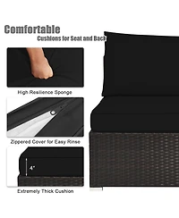 Gymax 6PCS Rattan Patio Sectional Sofa Set Outdoor Furniture Set w/ Cushions