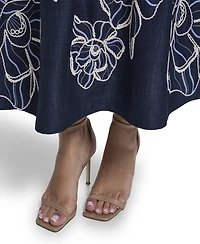 Vince Camuto Plus Sleeveless Placement Print Shirt Dress
