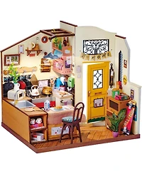 Robotime Miniature House Kit, Diy Miniature Dollhouse Kit for Adults,Model Kits for Adults to Build with Led, Birthday for Adult Homey Kitchen