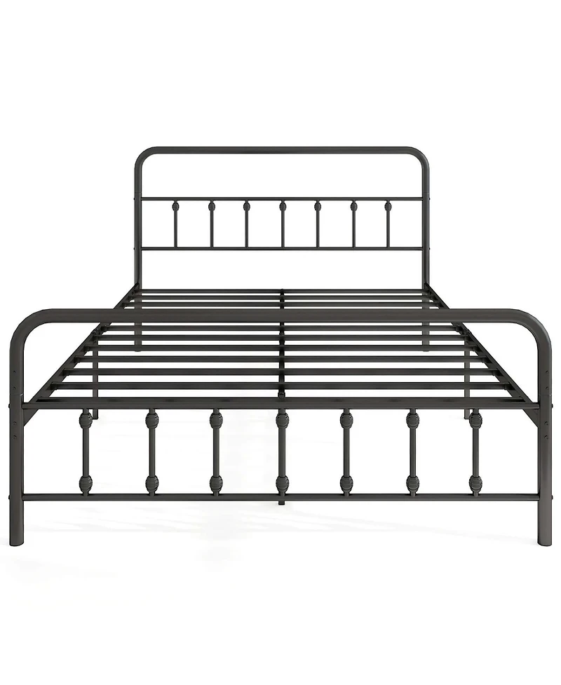 Queen Size Bed Frame with Headboard Under Bed Storage No Box Spring Needed