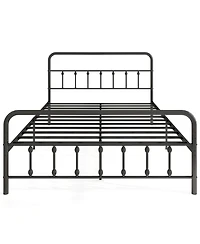 Queen Size Bed Frame with Headboard Under Bed Storage No Box Spring Needed
