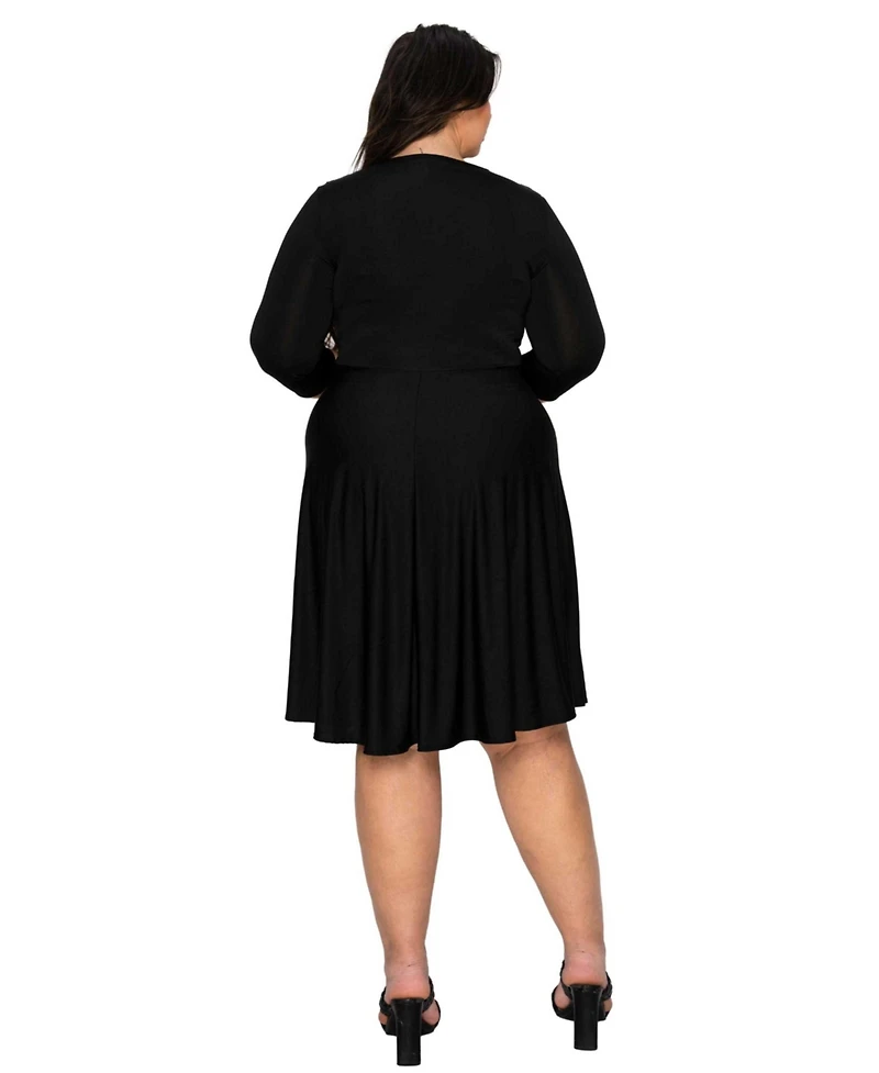 L I V D Plus Amoretti Cowl Neck Flare Dress