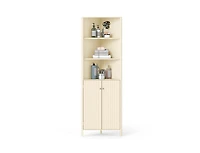 Slickblue Tall Corner Bathroom Cabinet 68 Inch with Fluted Doors