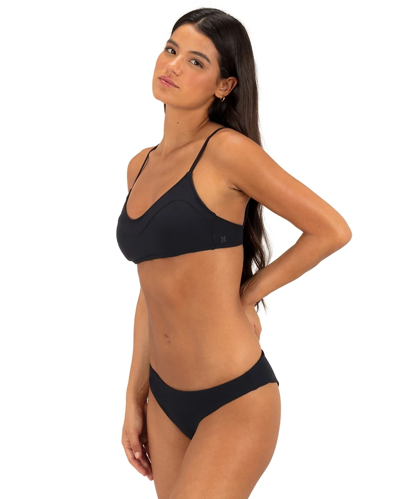 Hurley Women's Max Solid Cheeky Swim Bottoms