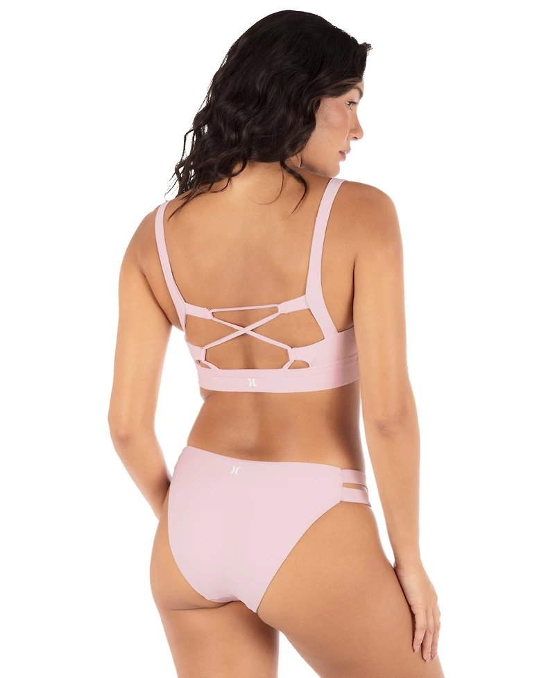 Hurley Women's Max Solid Pull-On Strappy Bikini Top