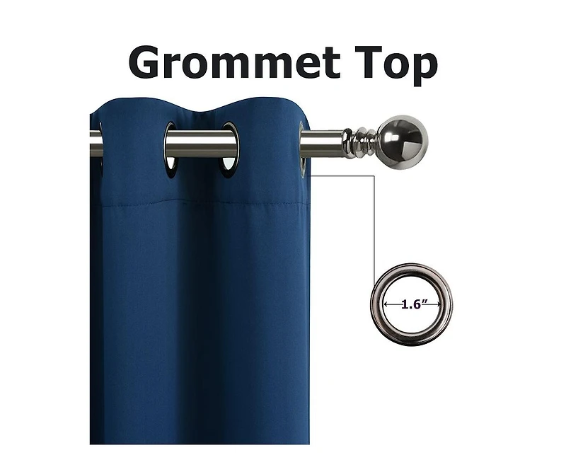 Kate Aurora 2 Piece For Extra Long Windows Grommet Top Blackout Curtain Panels - 95 in. Long