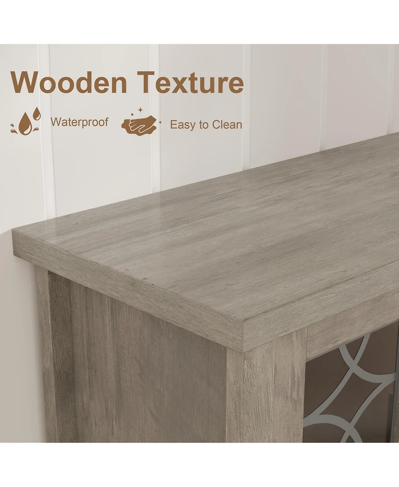 gaomon Farmhouse Tv Stand with Glass Door for 70 Inch Tv