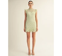 Arose Studio, Inc Women's Sophia Lace High Neck Mini Dress