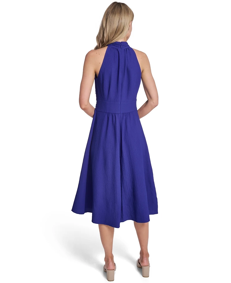 Calvin Klein Women's Halter Neck Twist-Waist Midi Dress