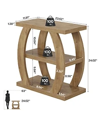 Tribesigns 3-Tier End Table for Living Room Set of 2, Narrow Side Table, Farmhouse Wooden Beside Table, Tall Nightstand