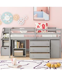 Streamdale Furniture Full Size Loft Bed with Desk