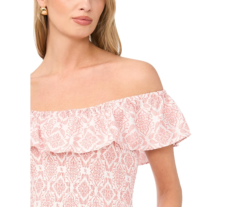 Vince Camuto Women's Off-The-Shoulder Ruffle Tier Dress