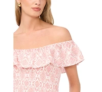 Vince Camuto Women's Off-The-Shoulder Ruffle Tier Dress