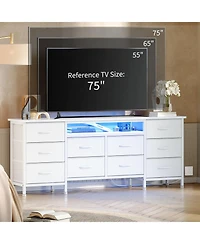 gaomon 63 Inch Tv Stand Dresser with 10 Drawers, Long Entertainment Center for TVs Up to 75 Inch