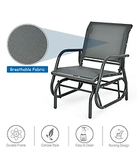 Gymax 2PCS Patio Swing Glider Chair Single Rocking Chair Yard Outdoory