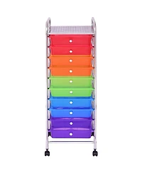 Costway Rolling Storage Cart with 10 Drawers
