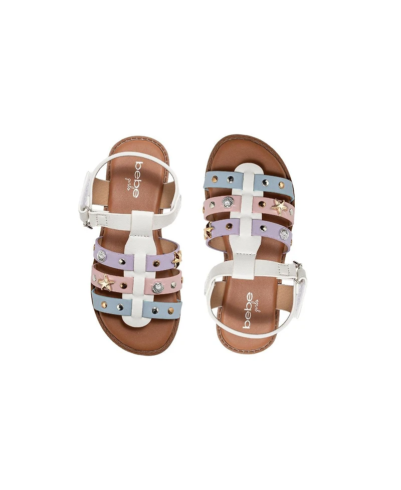 Bebe Little Girls Sandals – Strappy Flat and Studded Summer Shoes (Toddler/Kid)