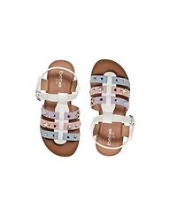 Bebe Little Girls Sandals – Strappy Flat and Studded Summer Shoes (Toddler/Kid)